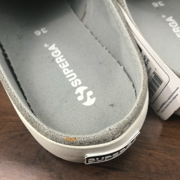 NWT - Superga 2388 Suew Grey Mules - Size 6 - Picture 7 of 13